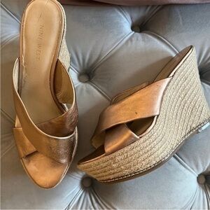 Nine West Bronze espadrilles Wedge heels 8